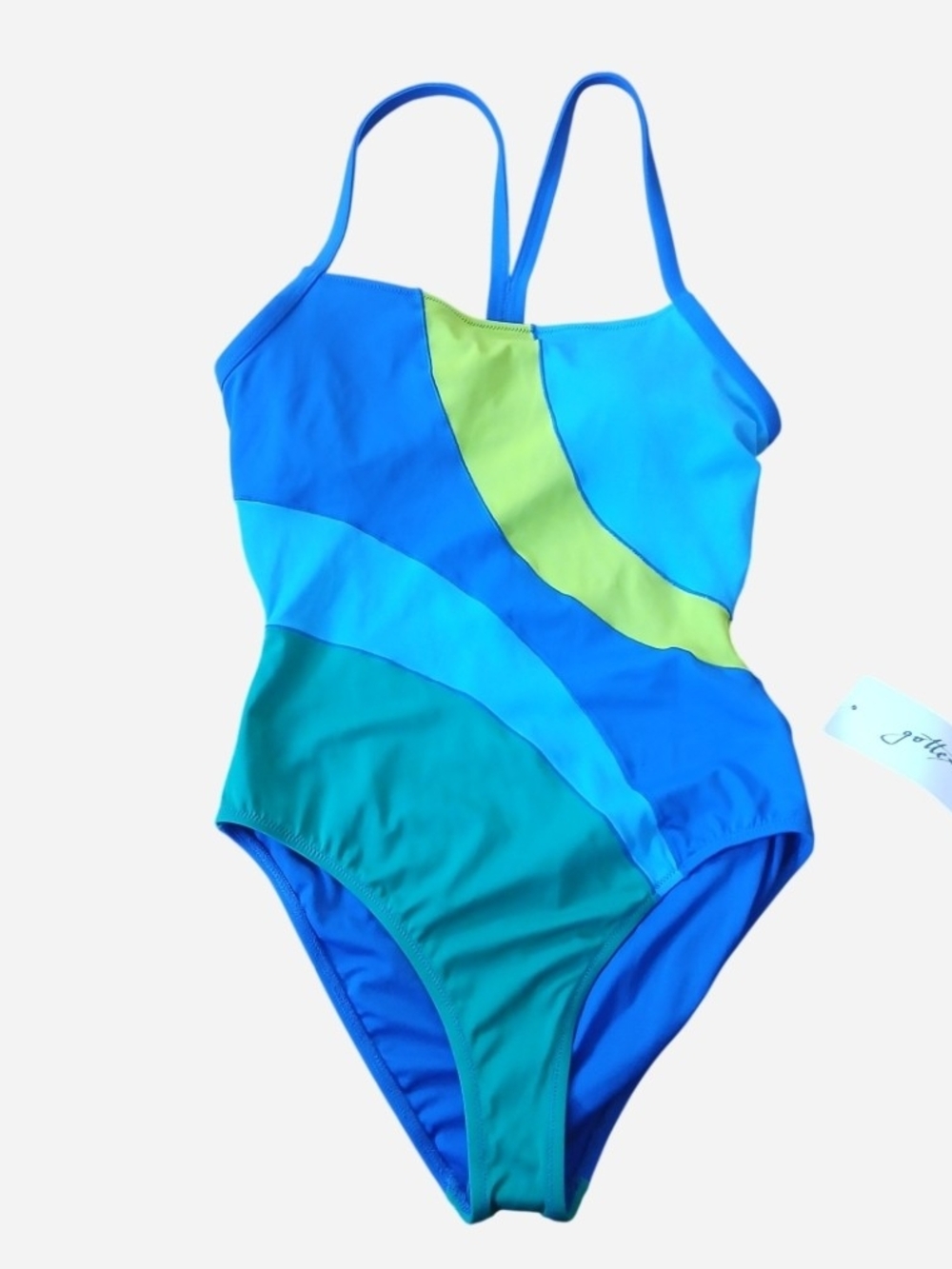 Gottex Blue & Green Wave-Panel One-Piece Swimsuit